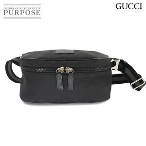Gucci GG Waist Bag Leather Crossbody Bag Black